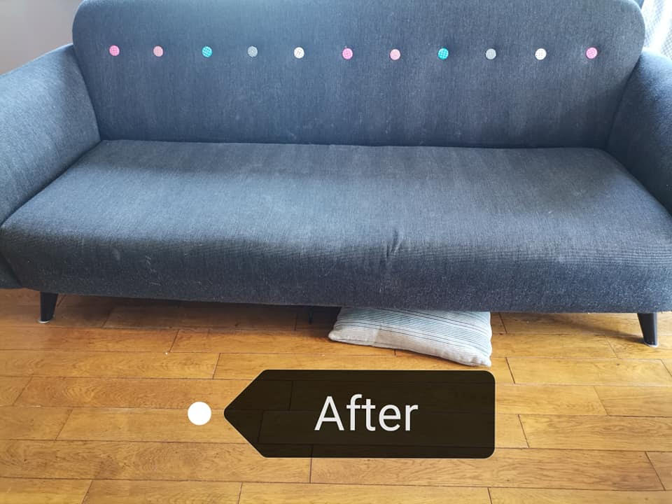 clean sofa after cork cleaning upholsteries